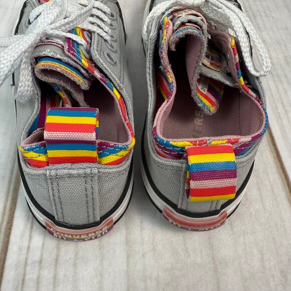 Converse All Star Chuck Taylor Rainbow Trim Low Top Sneakers Kids Shoes - Picture 4 of 5